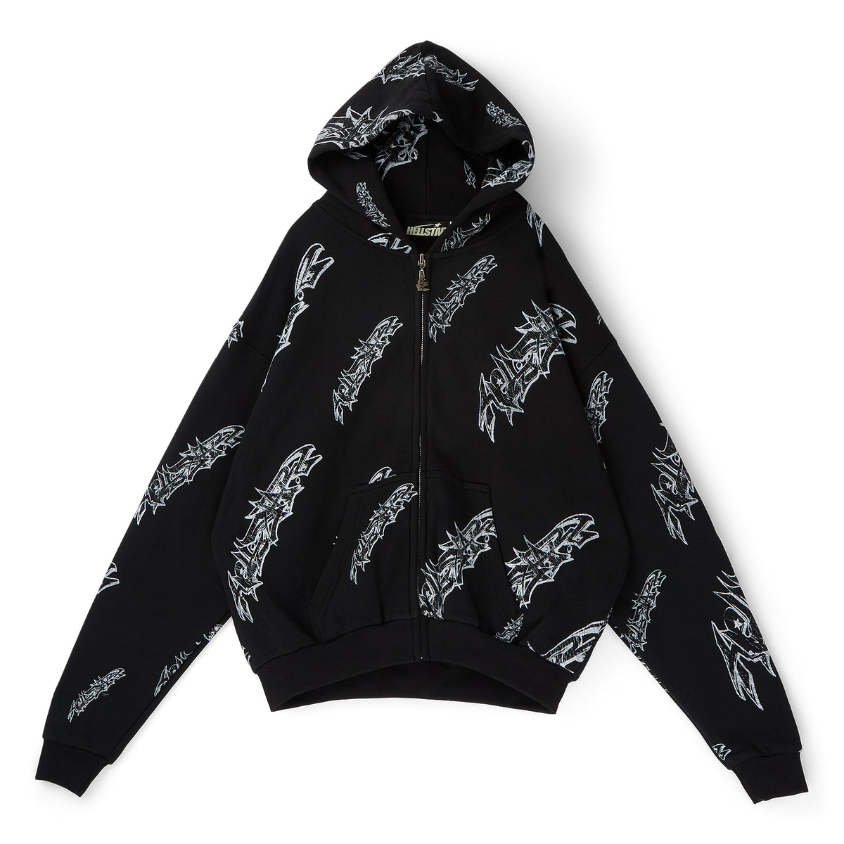 Hellstar Roll Print Graffiti Zip Up (Black)