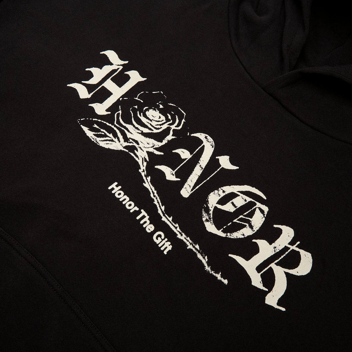 Honor The Gift Fallen Rose Hoodie (Black)