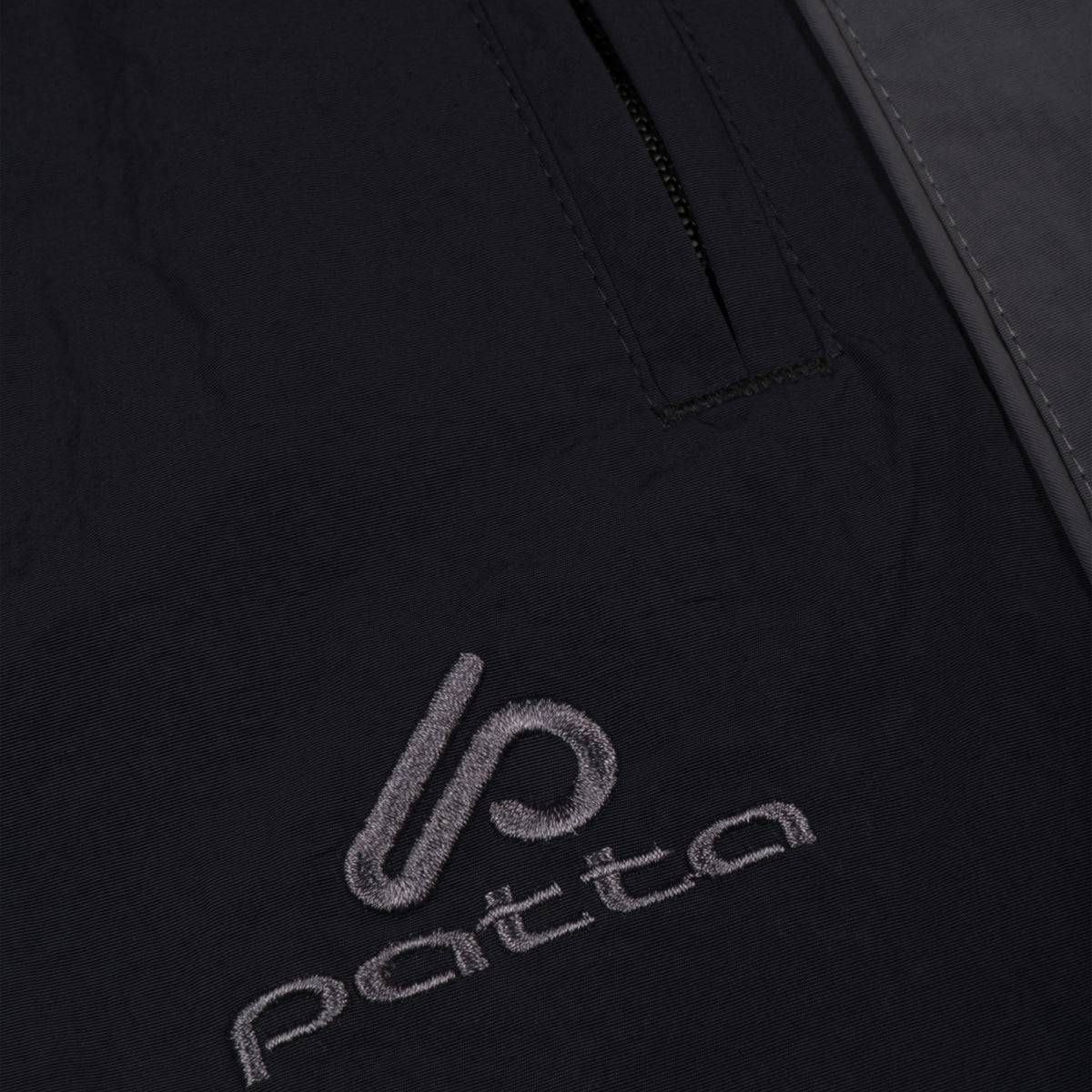 Patta Panelled Oversized Track Pants (Black)