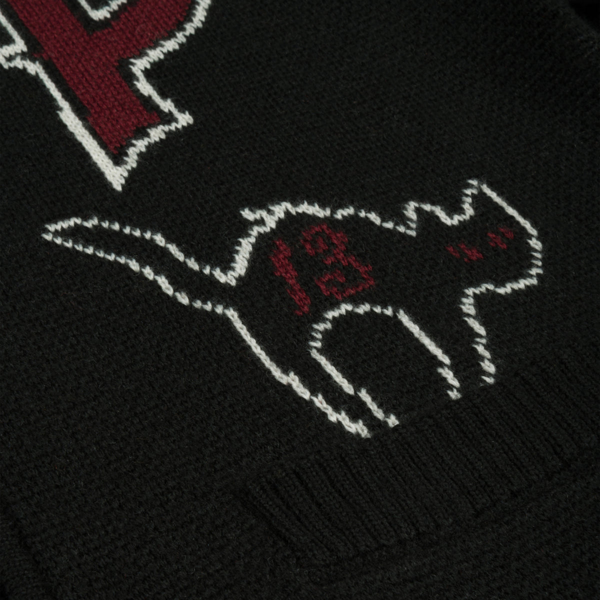 Patta Lucky 13 Varsity Knitted Cardigan (Black)