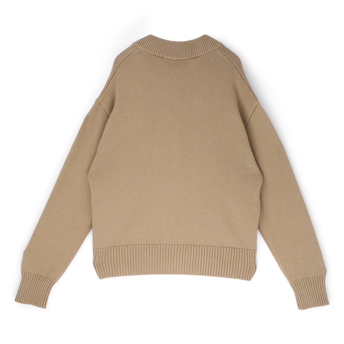 AMI Paris Cardigan With Contrasted AMI De Couer (Beige taupe/Ecru)